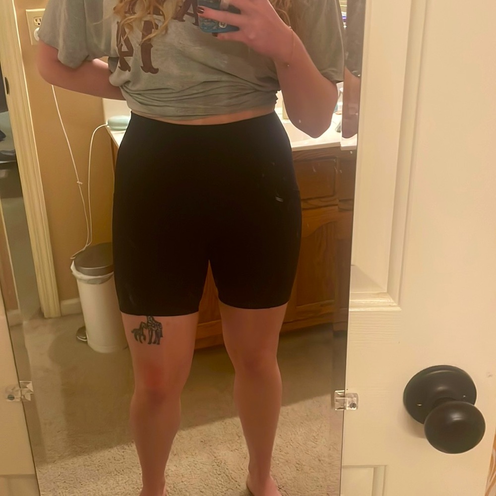 Popflex Black Supersculpt Bike Shorts with Pockets